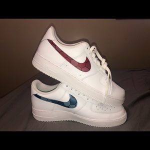 Air Force 1 Red & Blue Hexagonal Swoosh (size 11)